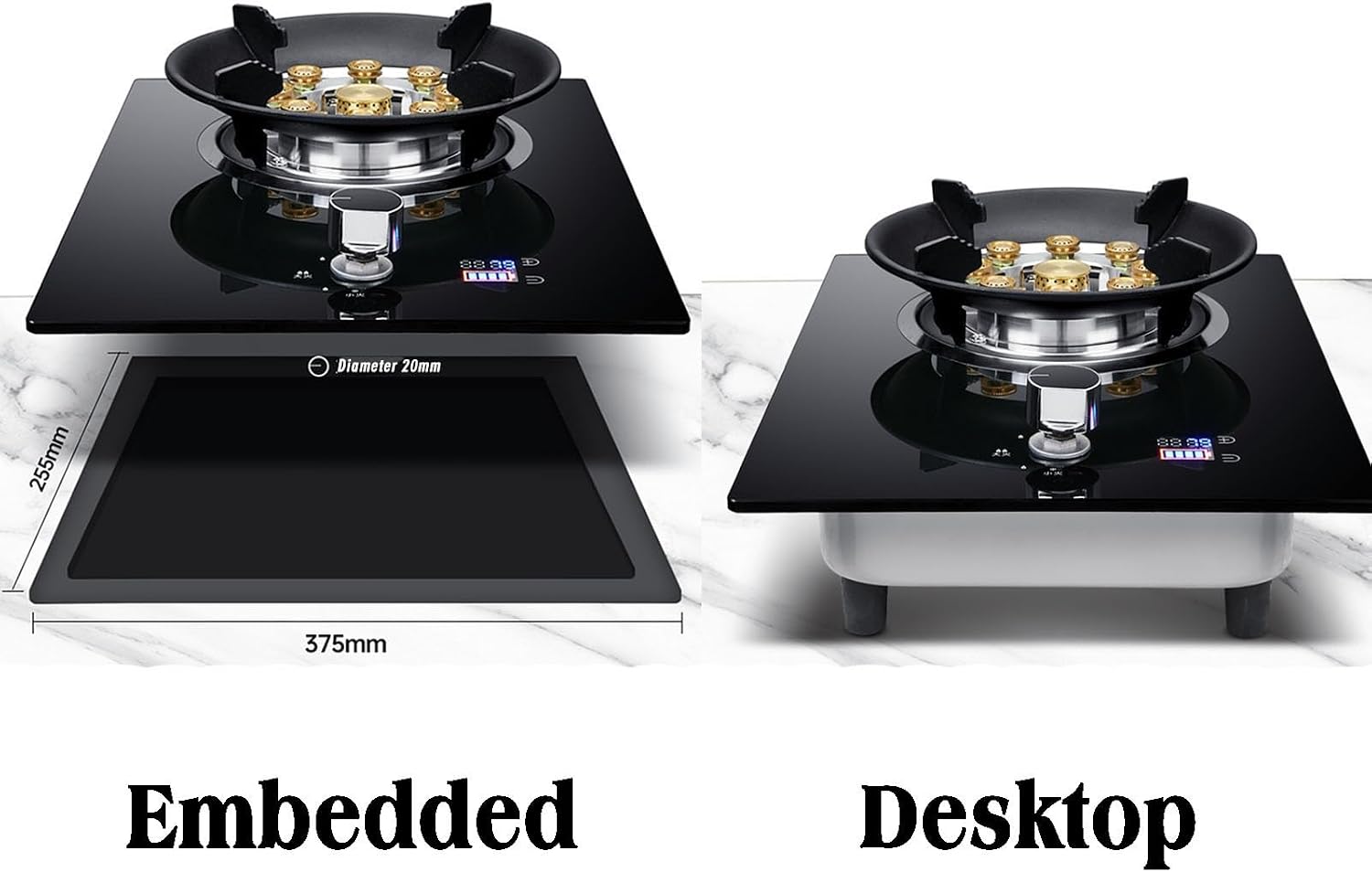 Gas Stove,Pulse Ignition,with Protection Lock and 99min Timer NG/LPG Gas Cooktop,Heat Load 5.2KW/17742.4BTU,for Indoor and Outdoor Camping,1 Burner (Color : LPG), 54768