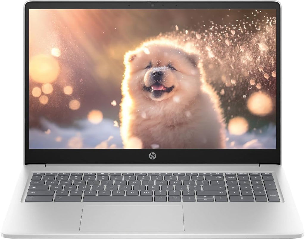 HP Chromebook 15.6 Inch Laptop for College Students, Intel 4-Core Processor N (Beat i5-8250U), 8GB DDR5 SA RAM, 64GB eMMC, Chrome OS, UHD Graphics, Arctic Silver (Renewed), 15a-na002