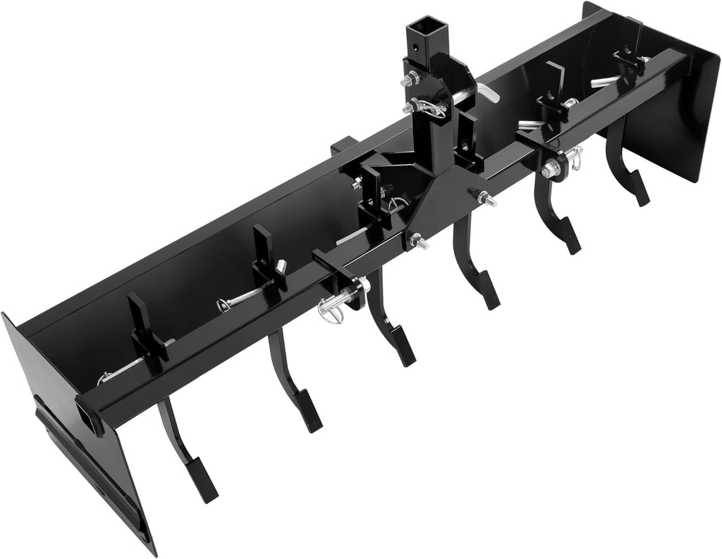 ECOTRIC 55' 3-Point Box Scraper Compatible with CAT-0 Garden Lawn Mower Tractor w/Adjustable Blade for Gravel Snow Landscaping Construction Agriculture