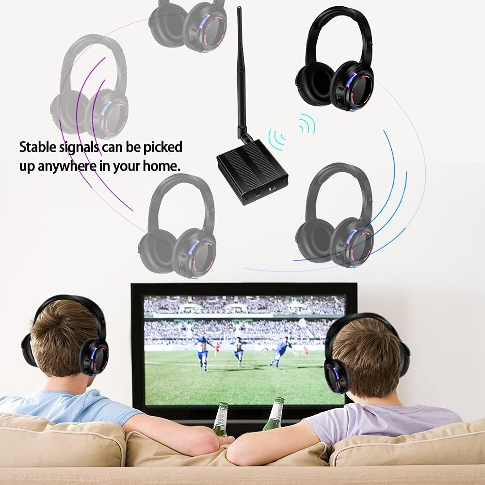 10pcs Bundle Wireless Silent Disco LED Flashing Light Headphones with 1 Transmitter 500m Distance