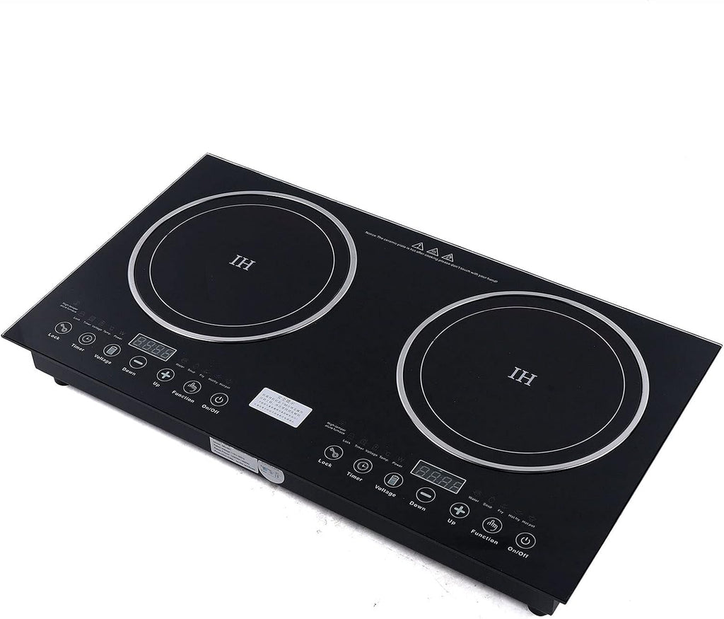 Dual Induction Cooker Cooktop Digital Hot Plate Digital Electric Countertop Burner Touch Sensor Control Stove Dual Hot Plate 8 Gear Firepower Induction cooker + Ceramic-Cooker (1200W+1400W)