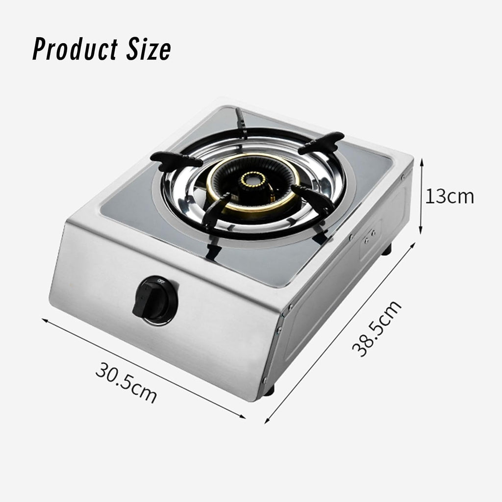 Single Burner,LPG Gas Stove,5kw Desktop Stainless Steel Gas Stove,Thermocouple Protection,Suitable for Indoor Use