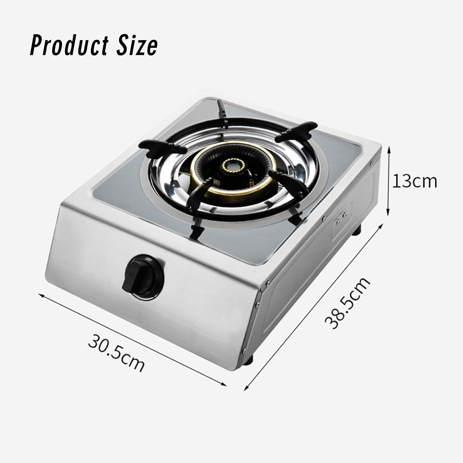 Single Burner,LPG Gas Stove,5kw Desktop Stainless Steel Gas Stove,Thermocouple Protection,Suitable for Indoor Use