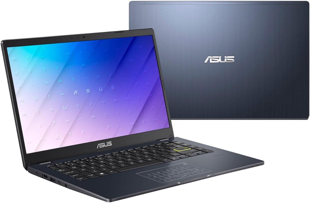 ASUS Laptop for Business & Student, 14' 1920x1080 FHD Display, Celeron N4500, 4GB RAM, 64GB eMMC + 128GB PCIe SSD, NumberPad, WiFi, USB-C, Fast Charge, HDMI, PDG HDMI Cable, Win 11 Home S, Star Black