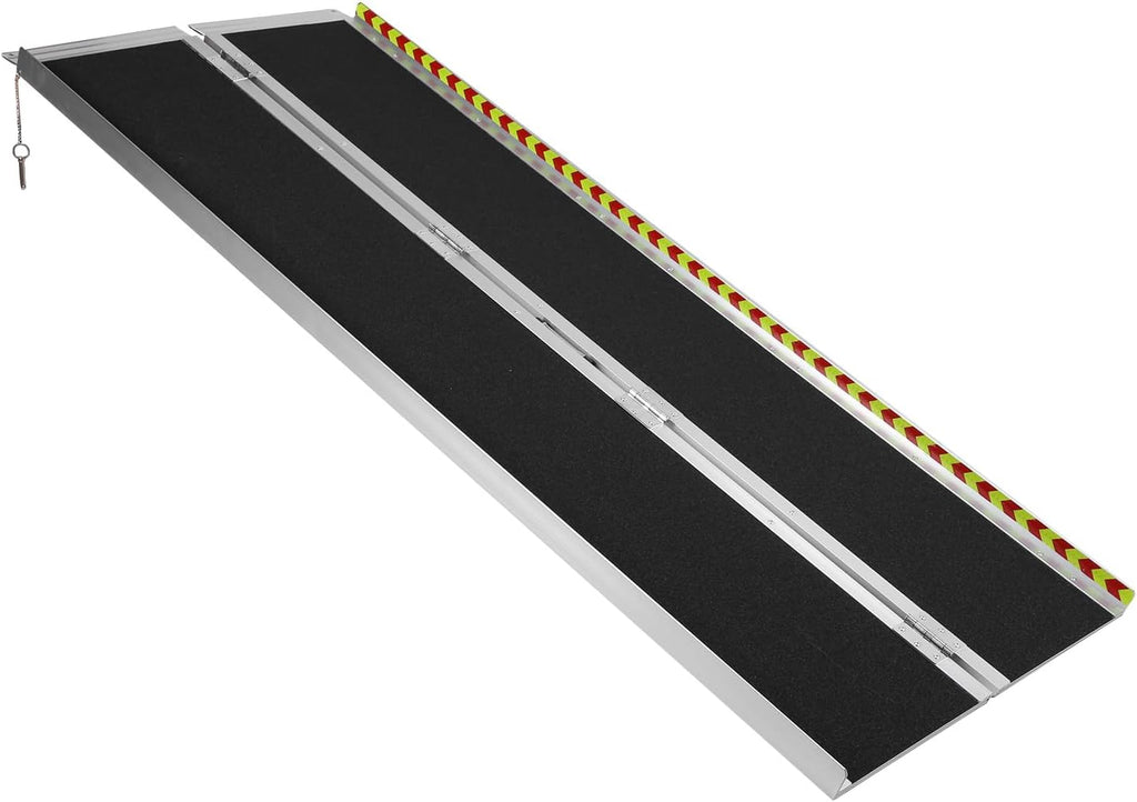 Generic 6/7 Feet Door Threshold Wheelchair Ramps with Handle Folding Dock Plates for Home Steps Stairs Entry Doorways