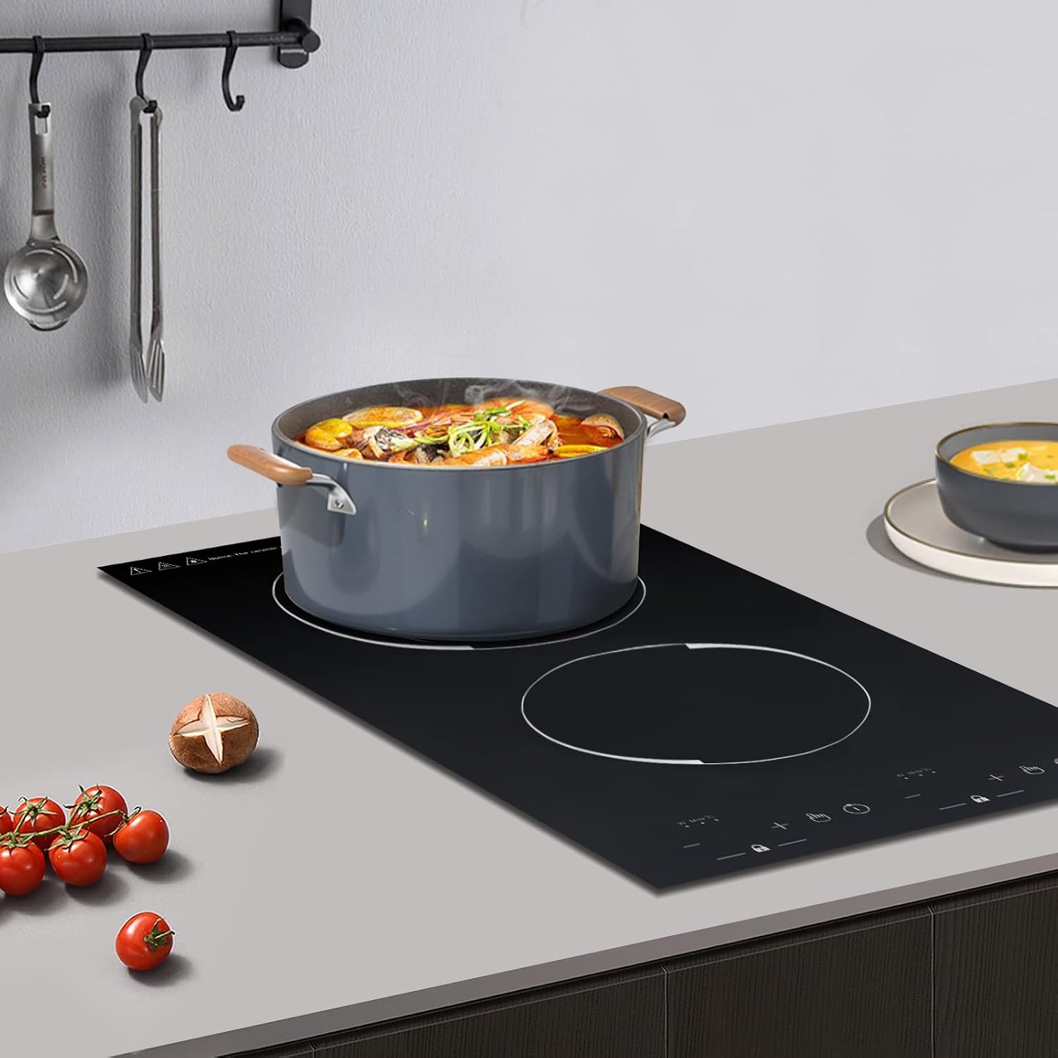 Double Induction Cooktop Induction Cooker 2 Burners, Electric Cooktops with 1800W Sensor Touch, 9 Temperature & Power Levels,Independent Control, 110~120 Volt Plug in Electric Stove