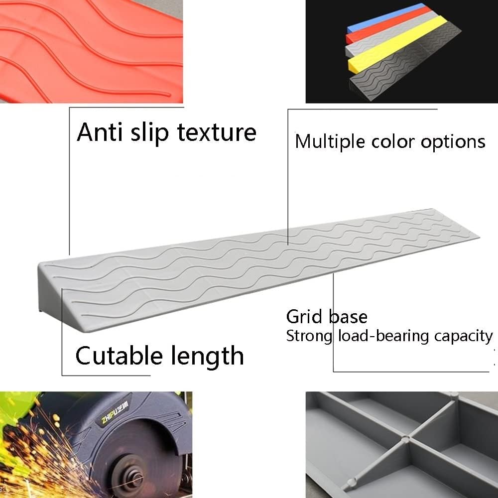 39' Wide Rubber Wheelchair Ramp for Home Steps/Door with Non Slip Textured Surface Red 3' Rise Threshold Ramp Curb Ramp 99 x 8 x 2.5cm