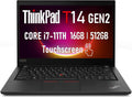 Lenovo ThinkPad T14 Gen 2 Business Touchscreen Laptop i7, 14' Full HD (1920 x 1080) PC, 11th Gen Quad-Core i7-1185G7 Up to 4.8GHz, 16GB DDR4 RAM, 512GB SSD, Backlit Keyboard, Windows 11 Pro (Renewed)