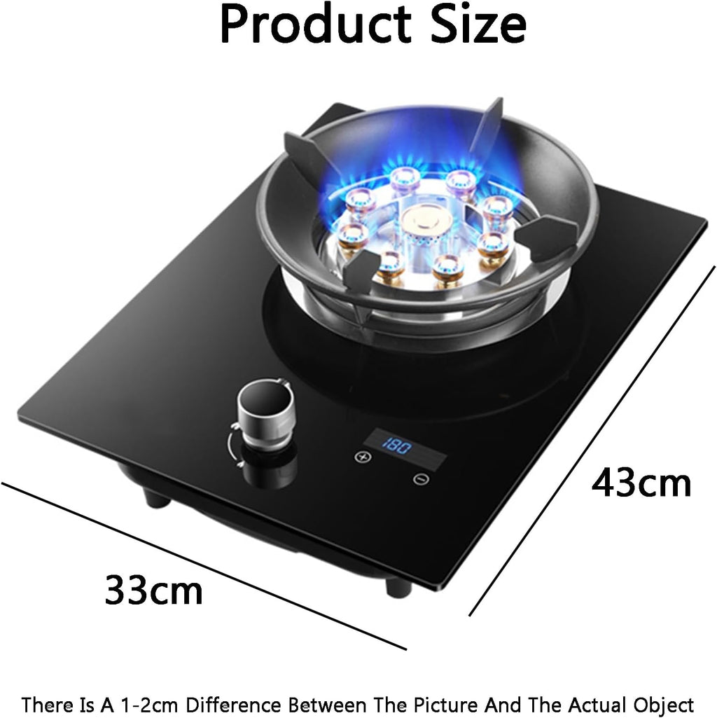 Gas Cooker,5.2kW Nine-Burner Timer-Controlled Gas Stove,Single-Burner Tabletop/Built-in,for Family Restaurants Food Stalls