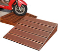 Portable Threshold Ramp Non-Slip Wood Threshold Ramp For Wheelchair，4' Lift Height Door Ramp For Home/Front Door/Yard/Patio/Entry Steps(Brushed brown,50x50x10cm)