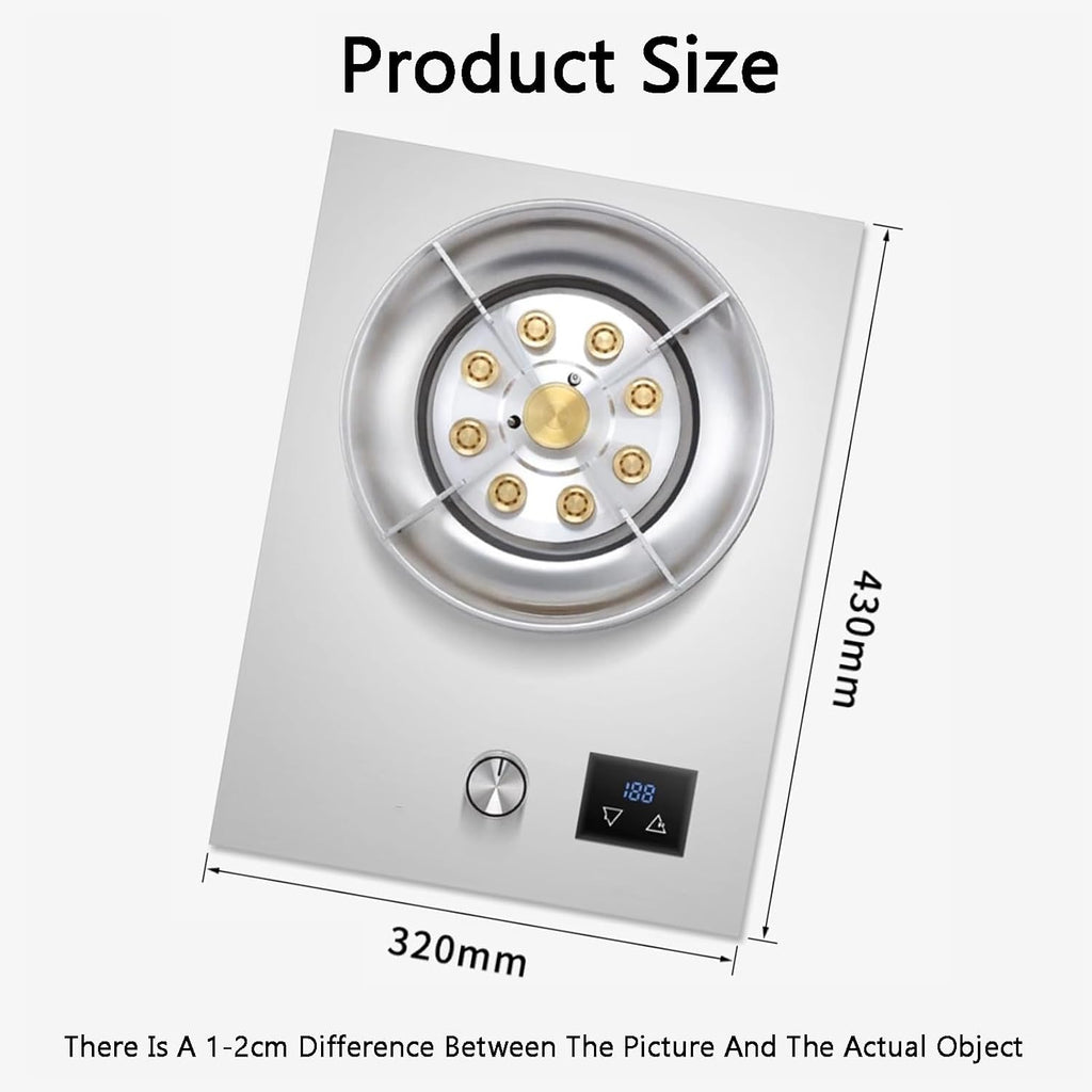 Gas Cooker,4.8kW Single-Burner Stainless Steel,Gas Stove with Timer,Suitable for Camping Restaurants Home Use(NG)