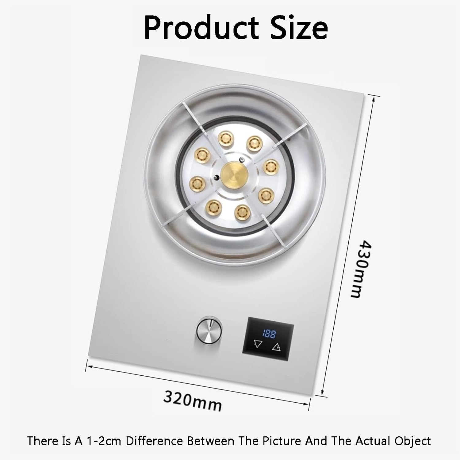 Gas Cooker,4.8kW Single-Burner Stainless Steel,Gas Stove with Timer,Suitable for Camping Restaurants Home Use(NG)