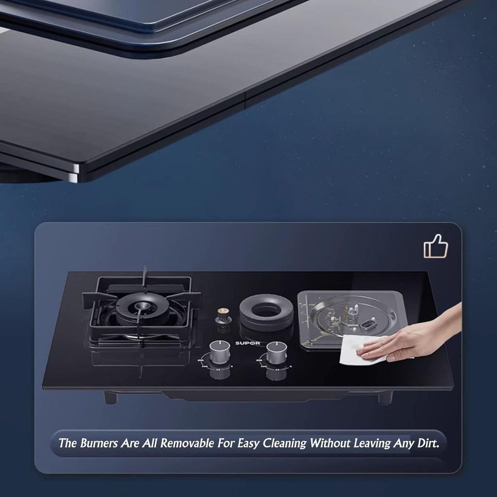 Propane Stove,tempered Glass Gas Cooktop,2 Burners Portable Propane Stove,Maximum 17742.4BTU Great for Family Restaurants and Food Trucks (Color : LPG)