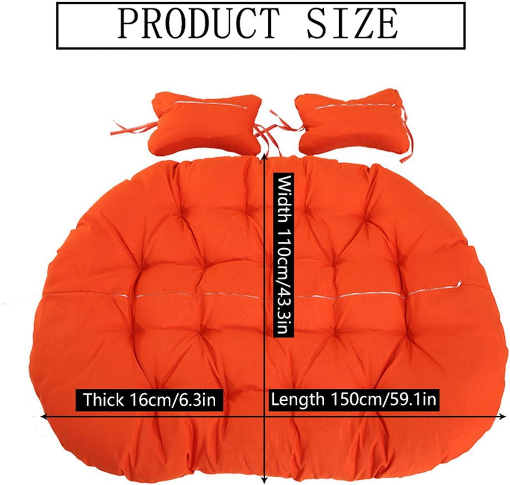 Hanging Chair Cushion Ordinary Model Swing Egg Chair Cushion Waterproofmodel, with Straps and a Zipper Design for Easy disassembly and cleani