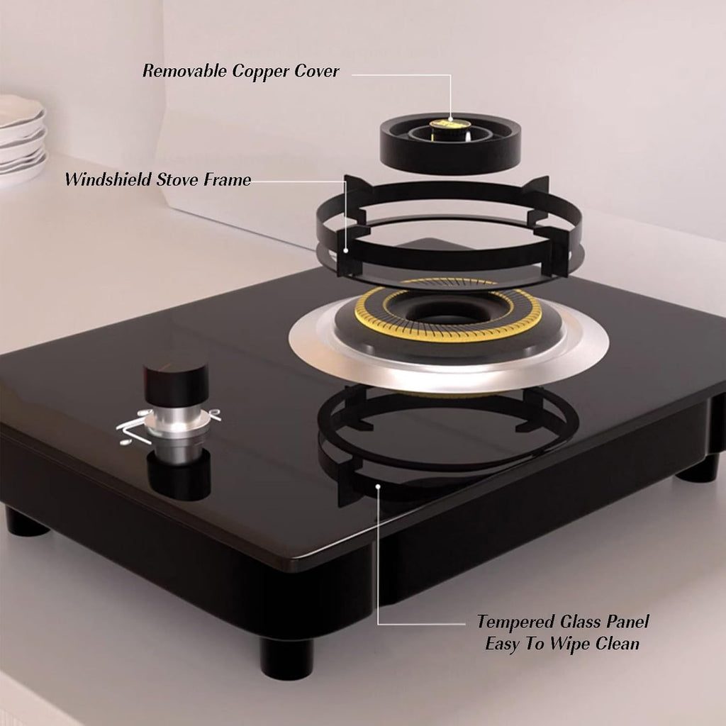 Single Burner Gas Stove,Commercial Gas Stock Pot Range,High Pressure Single Propane Burner,Stainless Steel,Ideal for Kitchens,Apartments