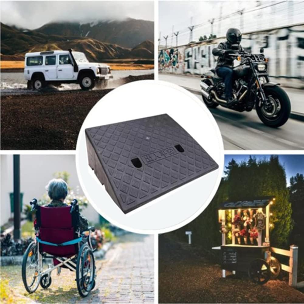 Curb Ramp Lightweight Kerb Ramps, Threshold Ramp Portable 3' - 9' High Driveway Curb Ramps, Driveway Ramp Plastic Wheelchair Ramp for Driveway (Color : Y, Size : 40cmx60cmx22cm)