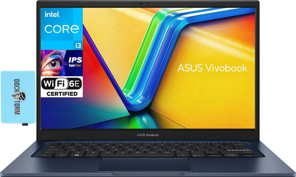 ASUS Vivobook Laptop 14.0' FHD Display (6-Core Intel i3-1215U, 16GB RAM, 1TB PCIe SSD, Intel UHD, WiF 6E, Bluetooth 5.3, Webcam, Win 11 Pro) w/DKZ USB Hub Port Expander