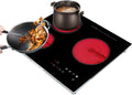 Electric Cooktop 110v, Electric Stove Countertop & Built-in, Cooktop with 9 Power Levels, Sensor Touch Control, Safety Lock, Timer, No Plug (3 Burners)