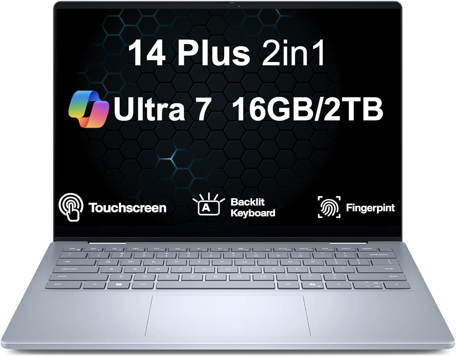 Dell 14 Plus 2-in-1 Laptop 14.0' LCD WUXGA Touchscreen Display (Intel Ultra 7-256V(>i9-12900K), 16GB LPDDR5X, 2TB SSD, Intel Arc Graphics, Copilot+ PC, Backlit KB, Fingerprint, Win 11 Pro)