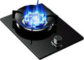 Gas Cooker 1 Burner,5.2KW Nine-Chamber Fire Ring Frying Pan,Tempered Glass Cooktop with Flame Out Protection,NG/LPG Gas Conversion(NG)
