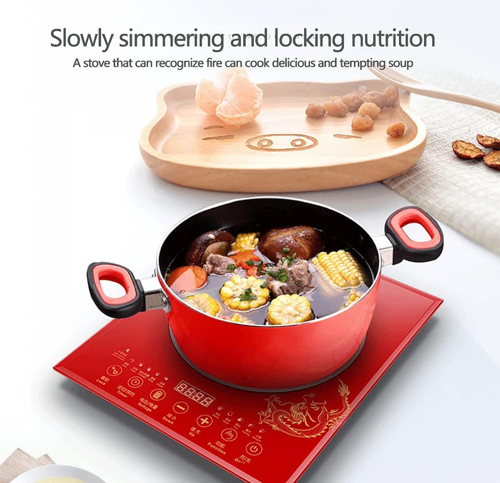 Portable Cooktop Induction Cooktop 2100W with Timer LED Display Sensor Touch Timer Portable Countertop Burner 7 Power Countertop Burner,Red