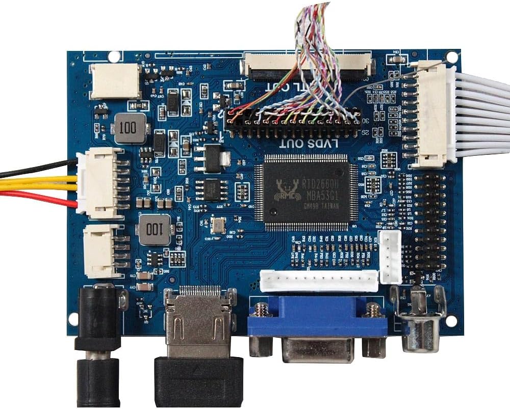VSDISPLAY 12.3 Inch Stretched Bar LCD Screen 1920x720 High Brightness 850 Nits IPS Display with Board VS-TY2662-V1,Supports VGA AV Video Input