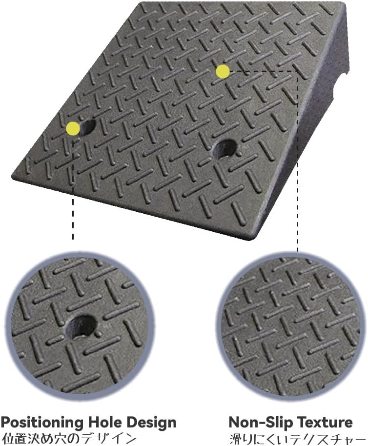 Portable Rubber Curb Ramp Heavy Duty Threshold Ramps Sidewalk Curb Ramps Driveway Kerb Ramp Doggy Door Ramp Lawnmower Ramps Car Slope Ramp Pet Slope Ramp(19.7x23.6x8.7in)