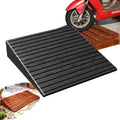 Mobility Ramp For Doorways Steps, Non-Skid Threshold Ramps，4in Height Access Ramp WheelChair Threshold Ramp For Motorcycles/Walker/Cart/Scooter(Grille black,19.6x19.6x3.9in)
