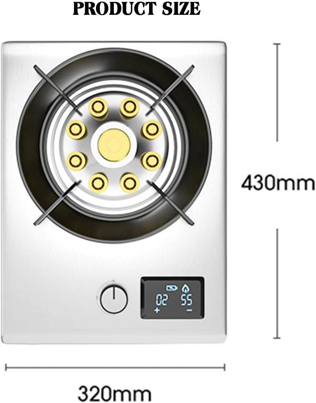 Gas Stove,Stainless Steel Cooktop,Liquefied Gas Furnace,Desktop Embedded with Flame Out Protection,Suitable for Outdoor Camping in Apartments,1 Burners