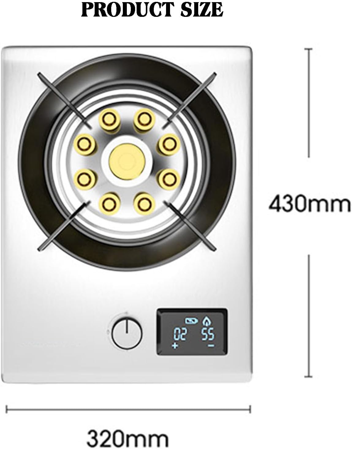 Gas Stove,Stainless Steel Cooktop,Liquefied Gas Furnace,Desktop Embedded with Flame Out Protection,Suitable for Outdoor Camping in Apartments,1 Burners