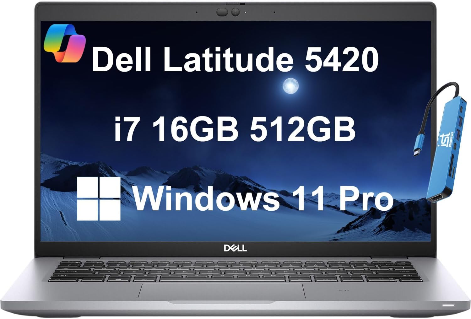 Dell Latitude 5420 Business Laptop (14' FHD Anti-Glare, Intel Core i7-1185G7, 16GB RAM, 512GB SSD) 2 x Thunderbolt 4, Backlit, HD IR Webcam, Ethernet, Wi-Fi 6, Bluetooth 5.1, IST HUB, Win 11 Pro, Gray