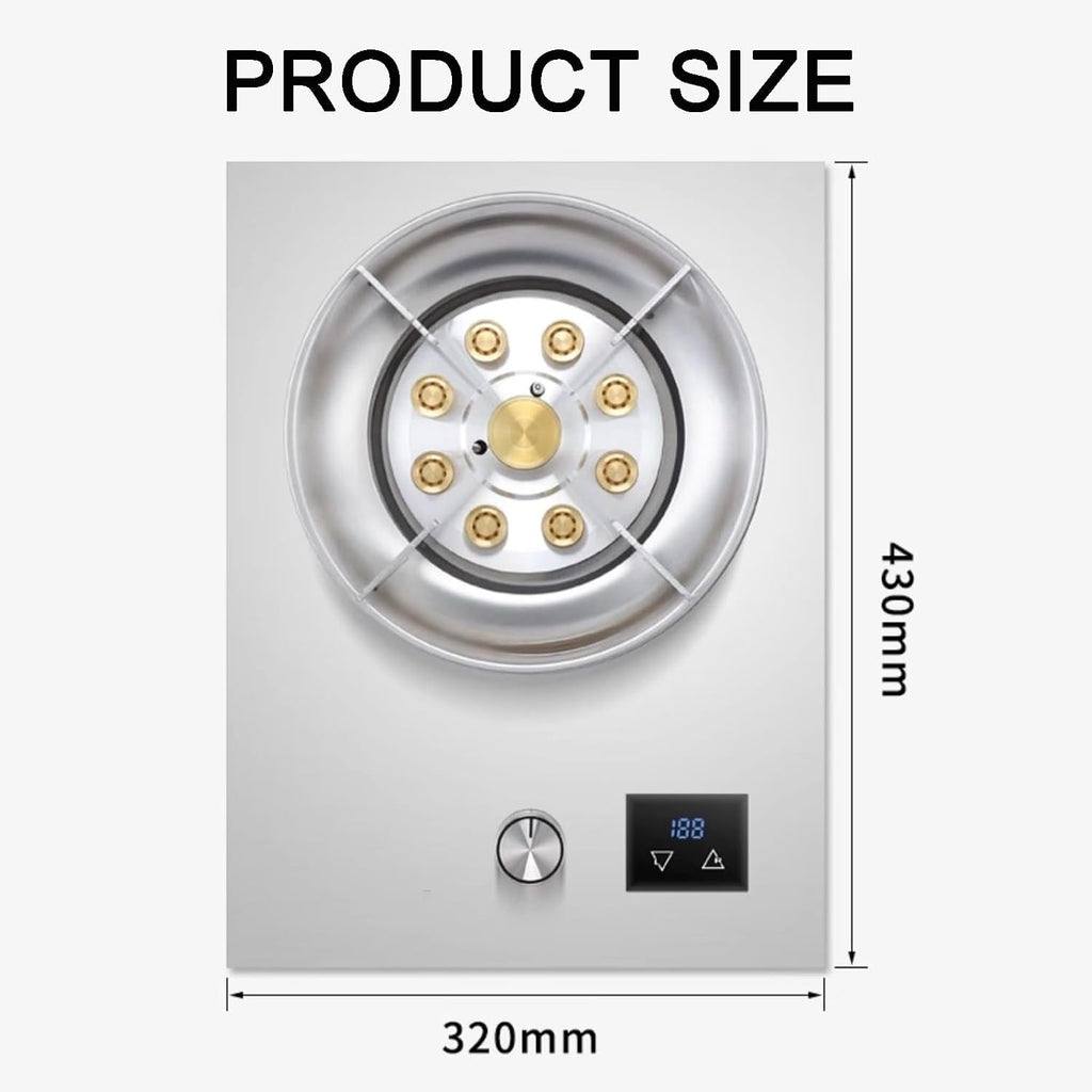 Gas Stove 1 Burner,5.2KW Nine-Chamber High Fire With Timer,Stainless Steel Natural Gas/Liquefied Gas Conversion Stove,with Flameout Protection(LPG)