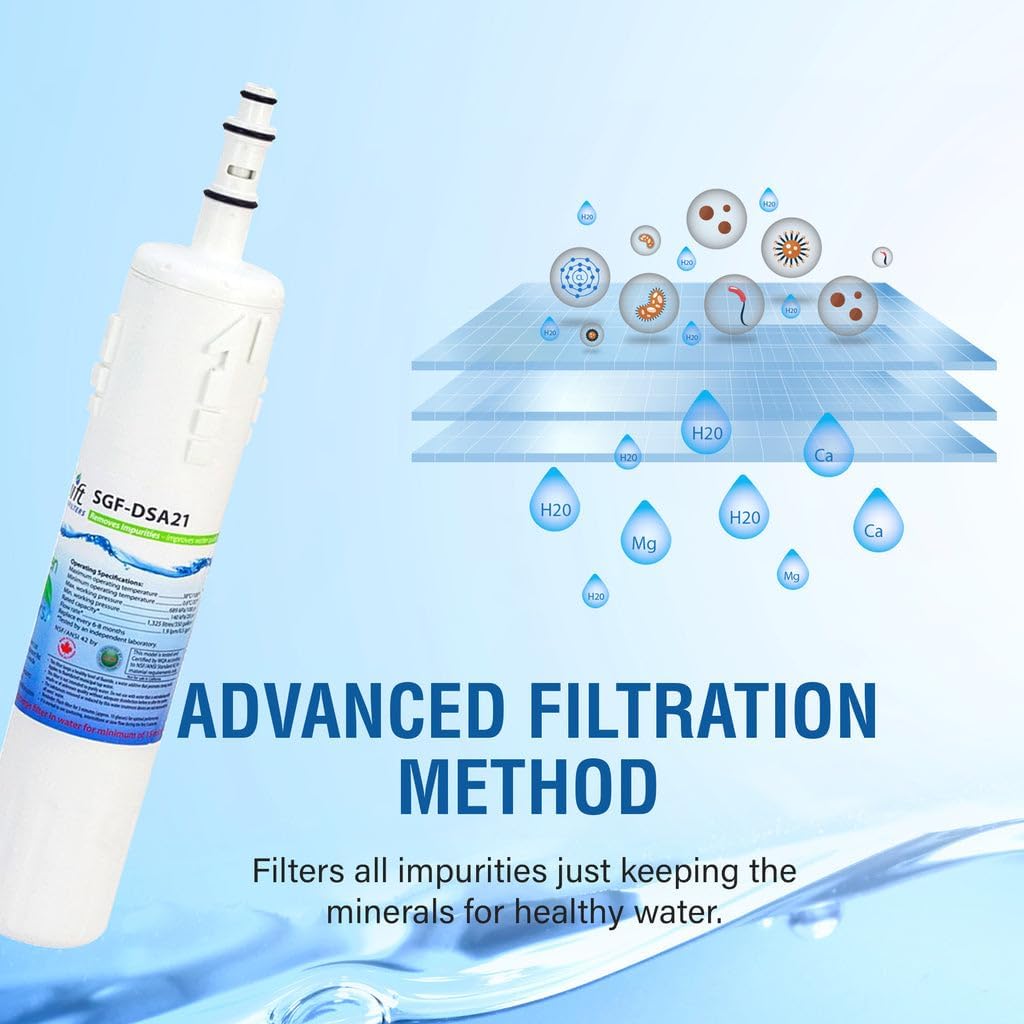 SGF-DSA21 Replacement water filter for Samsung DA29-00012A,DA29-00012B, DA61-00159A,DA29-0003B,EFF-6006A-8 by Swift Green Filters (6 Pack)