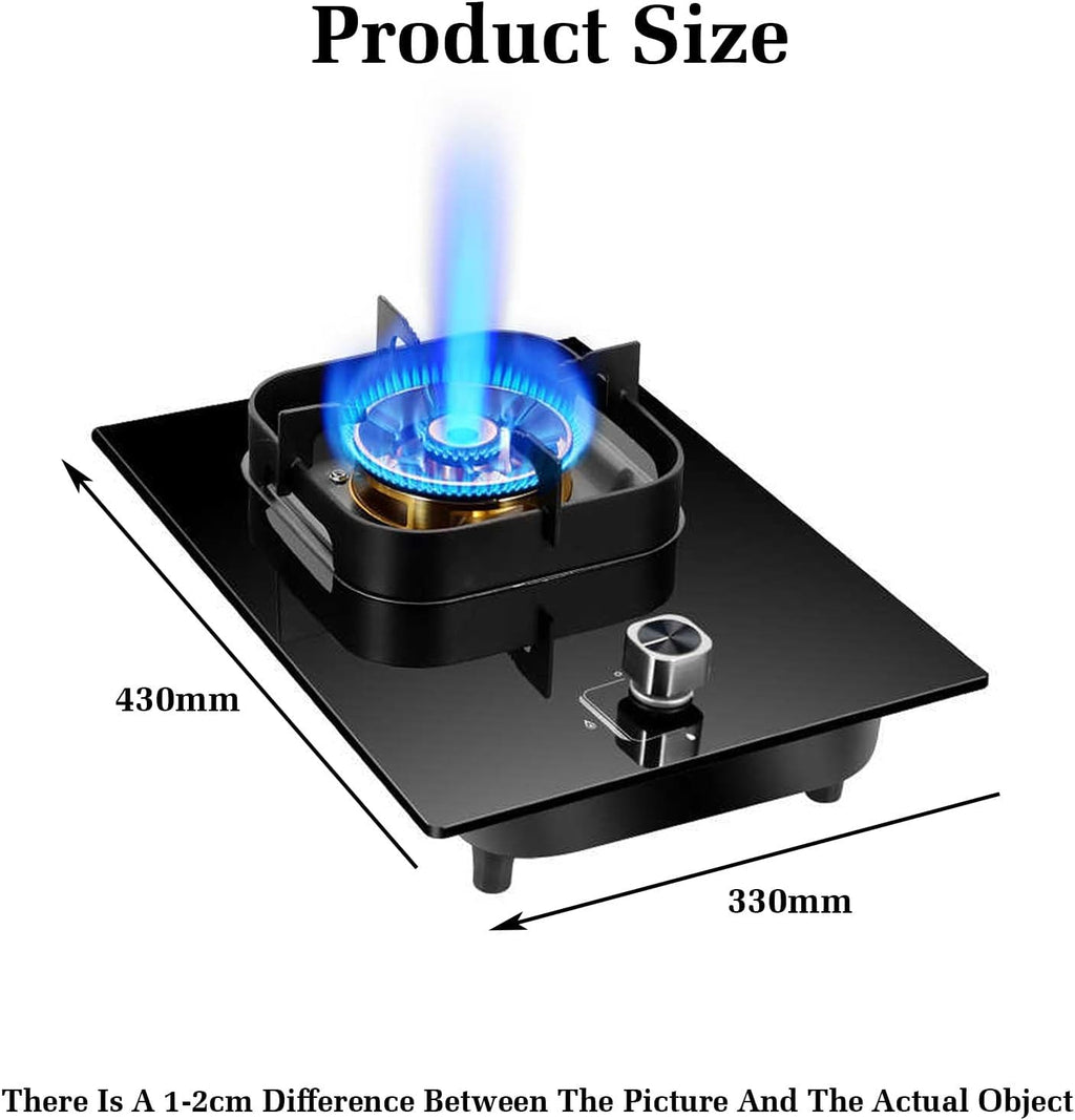 Gas Stove with 1 Burner,5.2KW Kitchen Counter Top Stove,Gas/LP Gas Conversion Stove,with Flameout Protection,for Home Kitchen Motor Home Camp(LPG)