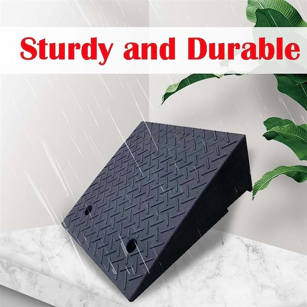 JIUYUEYA Curb Ramp Loading Ramps Rubber Threshold Ramp, Portable Threshold Ramps, Rubber Curb Ramp Heavy Duty for Sidewalk Wheelchair (Size : 19x31.5x6.7 in)