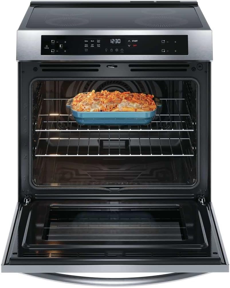 Frigidaire 30 in 5.3 cu.ft. 4-Burner Element Slide-in Front Control Self-Cleaning Induction Range w/Convection in Stainless Steel