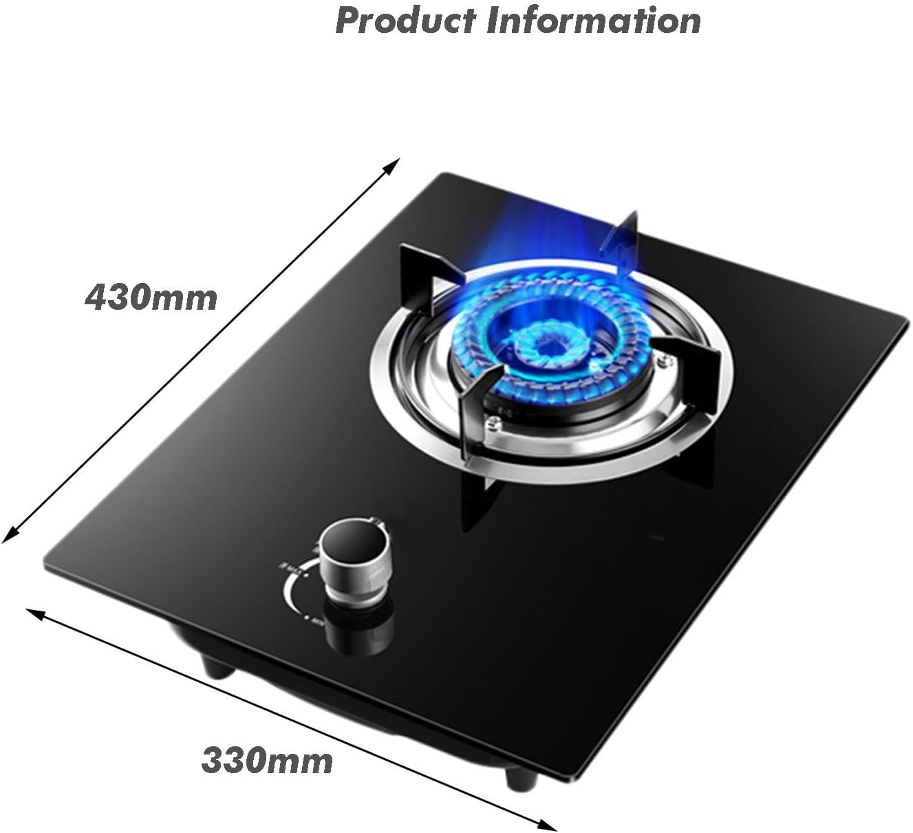 Portable Gas Stove,Single Burner Propane Stove,Max 17742.4BTU with Pulse Electronic Ignition Tempered Glass Suitable for Apartments Kitchens (Color : NG, Size : 16377.6BTU)