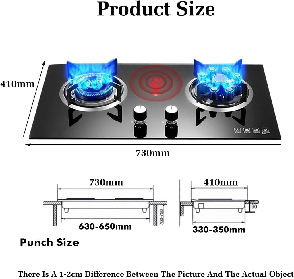 2 Burner Camping Stove,5.2KW 9-Cavity High-fire Wok Burner,Portable Propane Gas Cooktop with Regulator and Hose,for Backyard Picnic Use(NG)