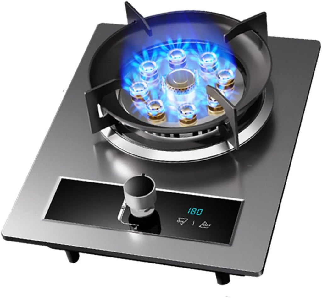 Portable Gas Stove,Single Burner Propane Stove,Max 24566.4BTU with Pulse Electronic Ignition Stainless Steel Suitable for Apartments Kitchens(silver) (Color : NG, Size : 24566.4BTU)