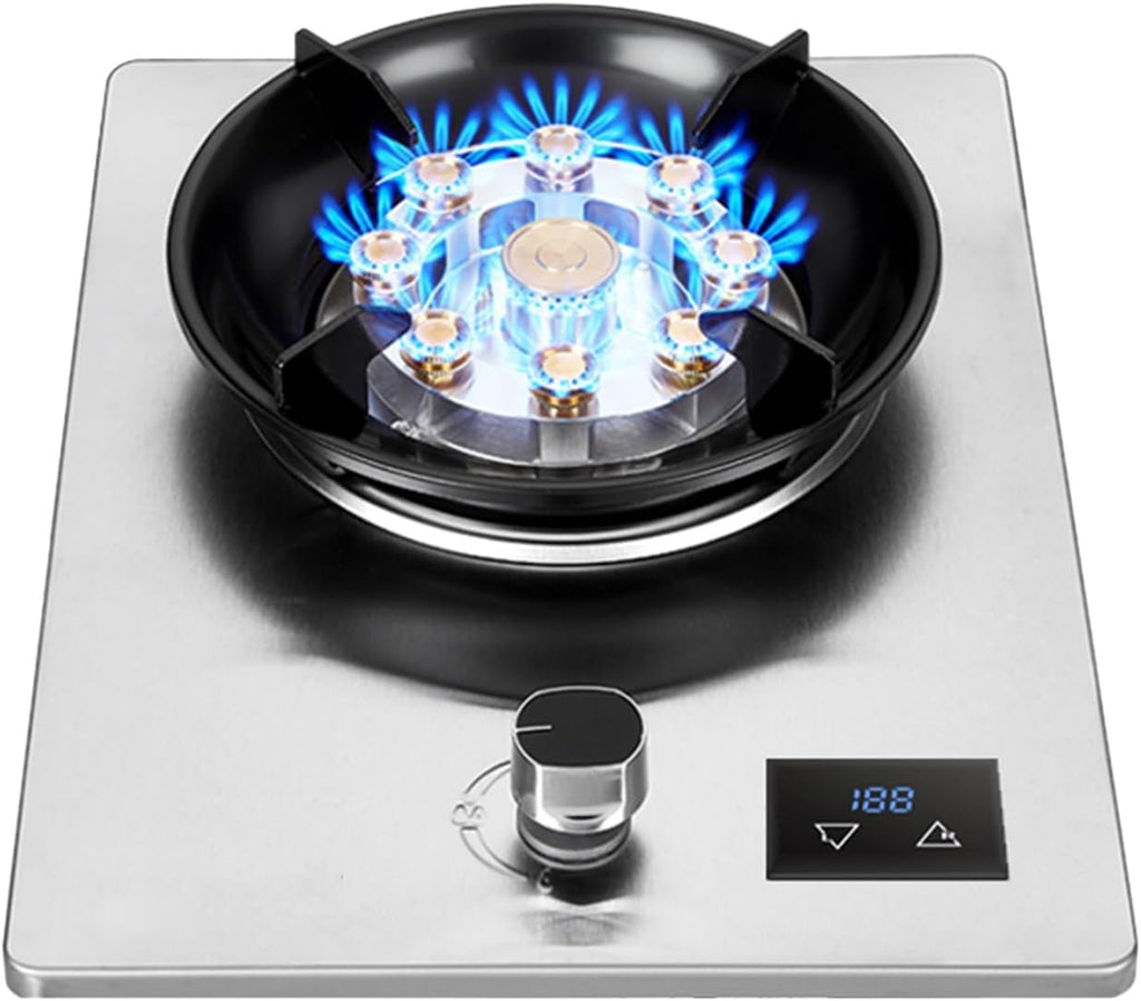 1 Burner Propane Stove,Portable Gas Stove,Tempered Glass Max 17742.4BTU with Pulse Electronic Ignition for Indoor Kitchen, Open Kitchen or Apartment (Color : Silver, Size : NG)
