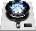 1 Burner Propane Stove,Portable Gas Stove,Tempered Glass Max 17742.4BTU with Pulse Electronic Ignition for Indoor Kitchen, Open Kitchen or Apartment (Color : Silver, Size : NG)