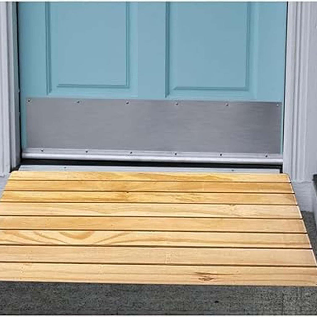 Steps Kerb Ramps 23.6x13x4in, Rise Threshold Ramp, Wooden Threshold Ramps for Doorways, Non-Slip Wheelchair Threshold Ramp, Barrier-Free Lightweight, for Garage, Patio, Porch
