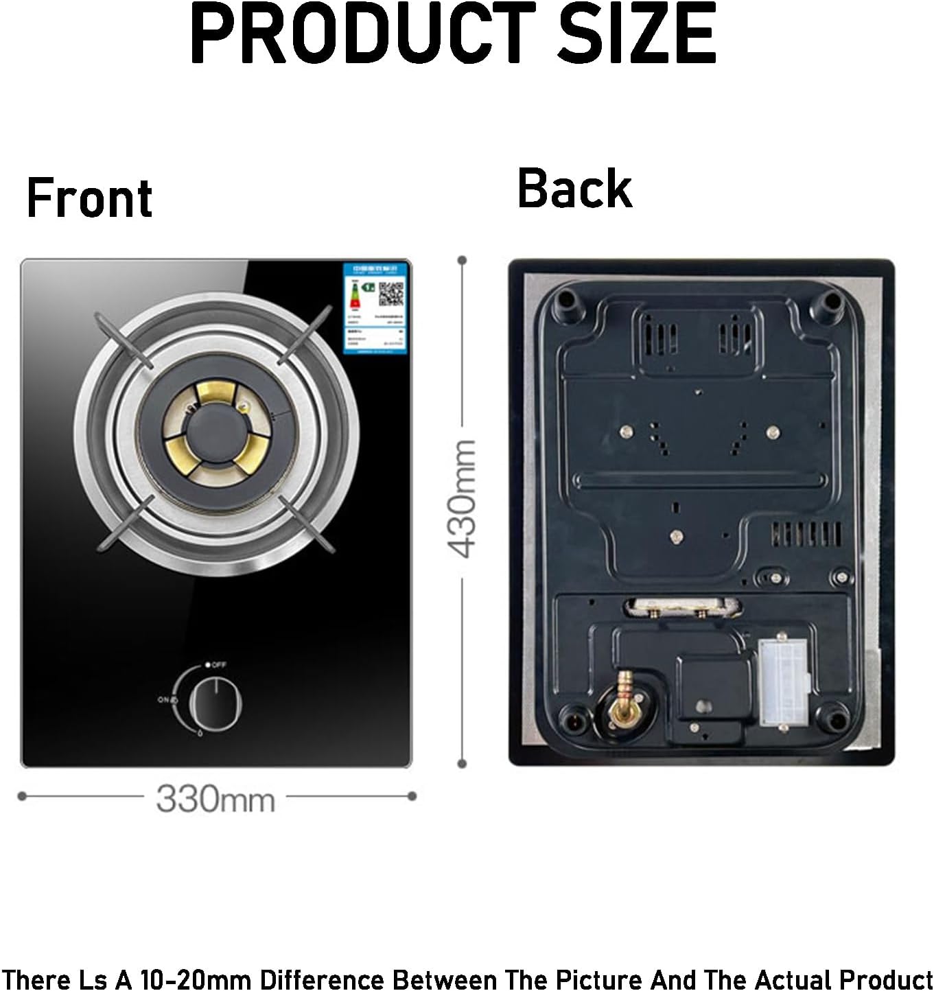 Portable Single Burner Gas Stove,Tempered Glass Panel Wok Indoor Gas Stove LPG/NG,Suitable for RV Home Camping Garden Catering(LPG)