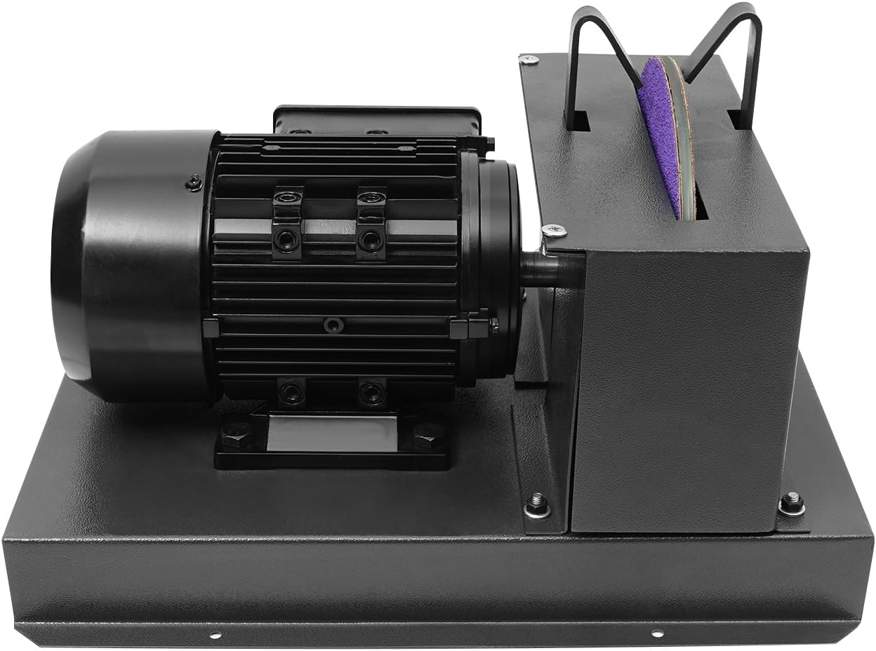 Lawn Mower Blade Sharpener, 2/3HP 500W Lawnmower Blade Grinder 1700 RPM Powerful Bench Mower Sharpening Machine with Sandpapers& Brackets for High/Low Lift, Gator & Flat Blades (1HP 750W)