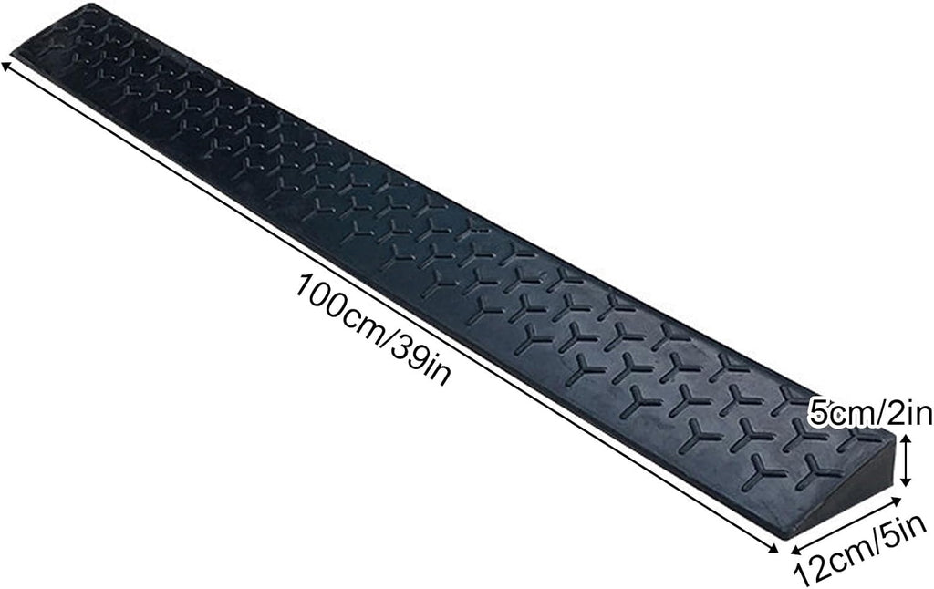 Threshold Ramp for Outdoor Door, Multiple, Sturdy Solid Rubber Curb Ramp for Wheelchair, Bike, Easy Installation(100 * 12 * 5cm/39 * 5 * 2in)