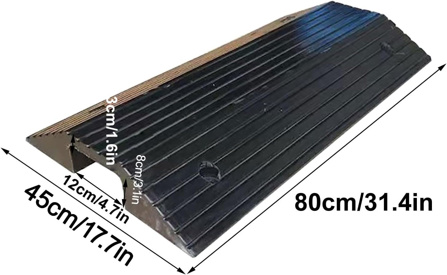 Threshold Ramp Bridge Ramp Getting Thru Door, Threshold Mat, Double-Sided Slope Mat, for Wheelchairs, Cars Vehicles, Caravan, Skateboard, Motorcycle(10cm/4in)