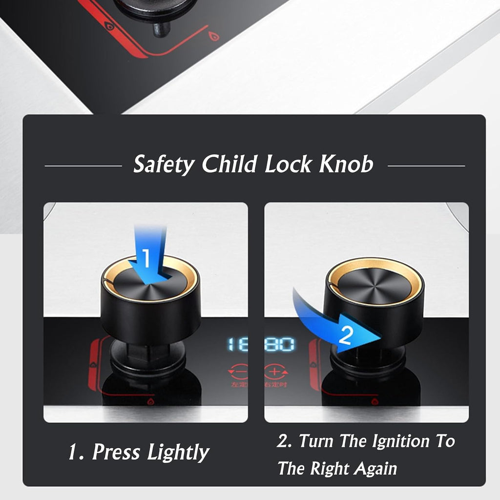 Propane Stove,2 Burners Portable Propane Stove,Stainless Steel Gas Cooktop,Maximum 17742.4BTU Suitable for Home and Commercial Kitchens (Color : NG)