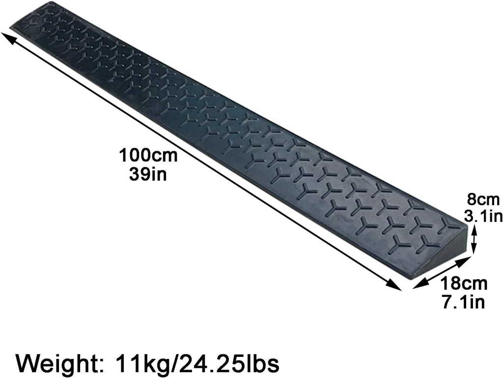 Rubber Curb Ramps Anti-Slip Portable Rise Height Threshold Ramp with Stable Honeycomb Structure for Vehicle Truck(100 * 18 * 8cm/39 * 7.1 * 3.1in)