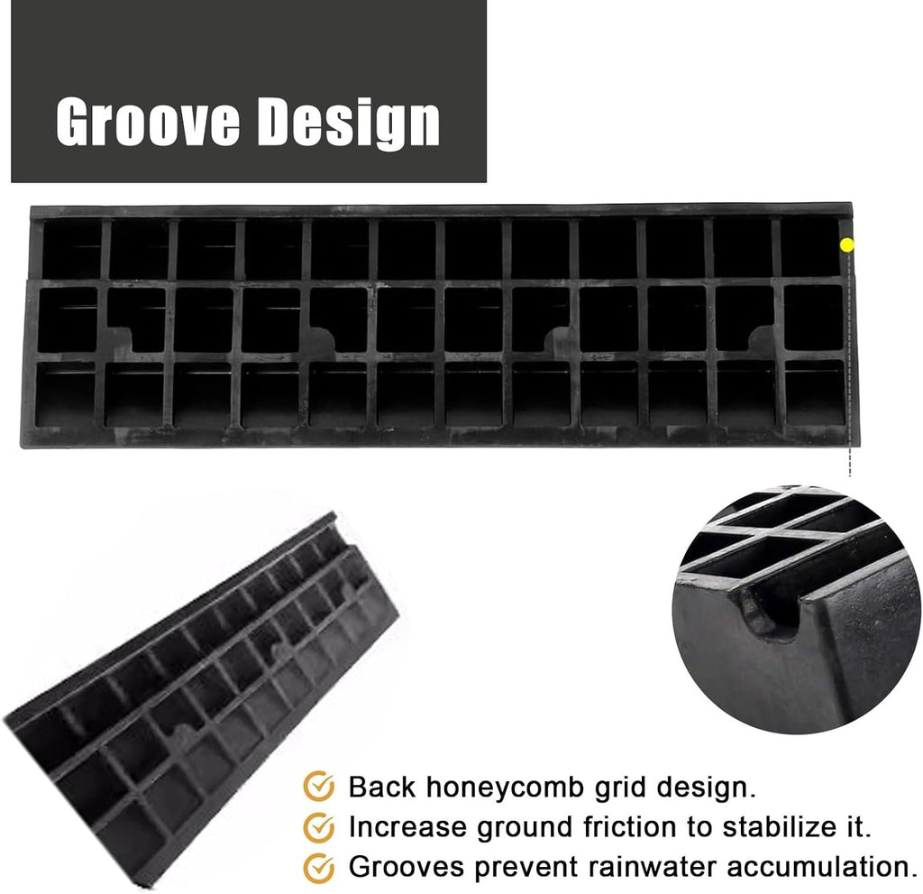 2'/ 2.3'/ 3'/ 3.5'/ 4'/ 5' Rise Rubber Curb Ramp for Driveway, Heavy Duty Car Wheelchairs Slope Kerb Ramps with Screws, Non-Skid Threshold Ramp (Size : 3.5 inch Rise)