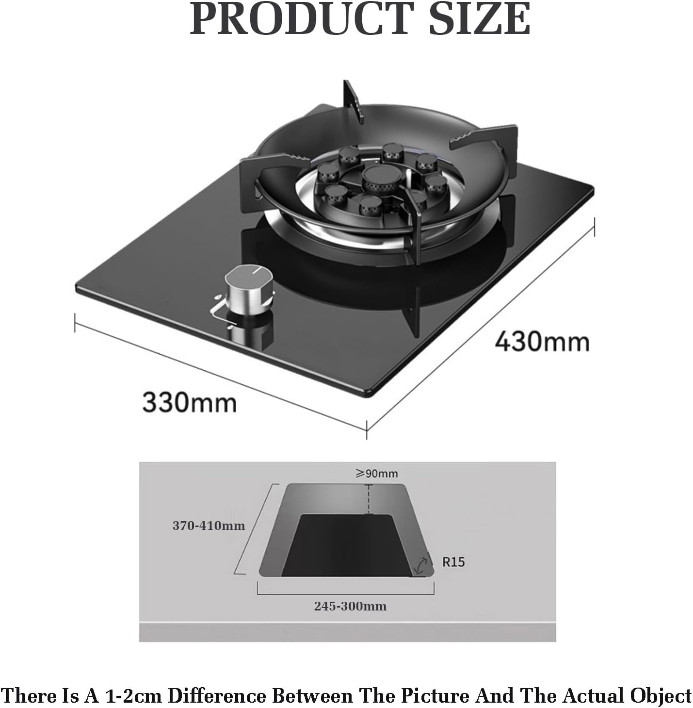 Portable Gas Stove 1 Burner,5.2KW 9-Cavity High-fire Frying Pan,Accidental Flameout Protection Device,LPG/Natural Gas Kit(NG)